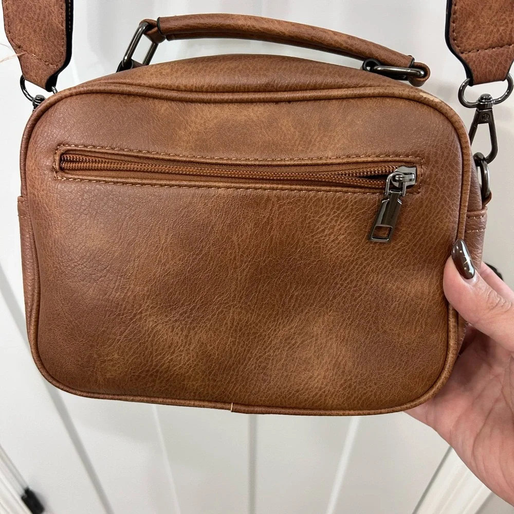 Brown Checkered Women's Crossbody Bag - Picture 7 of 10